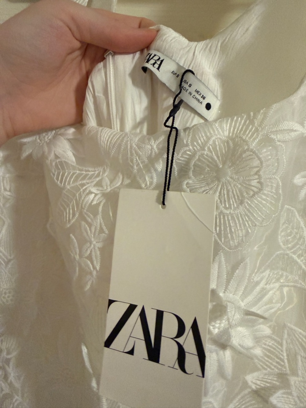 Zara White Floral Lace Slip Chemise - Picture 4 of 8